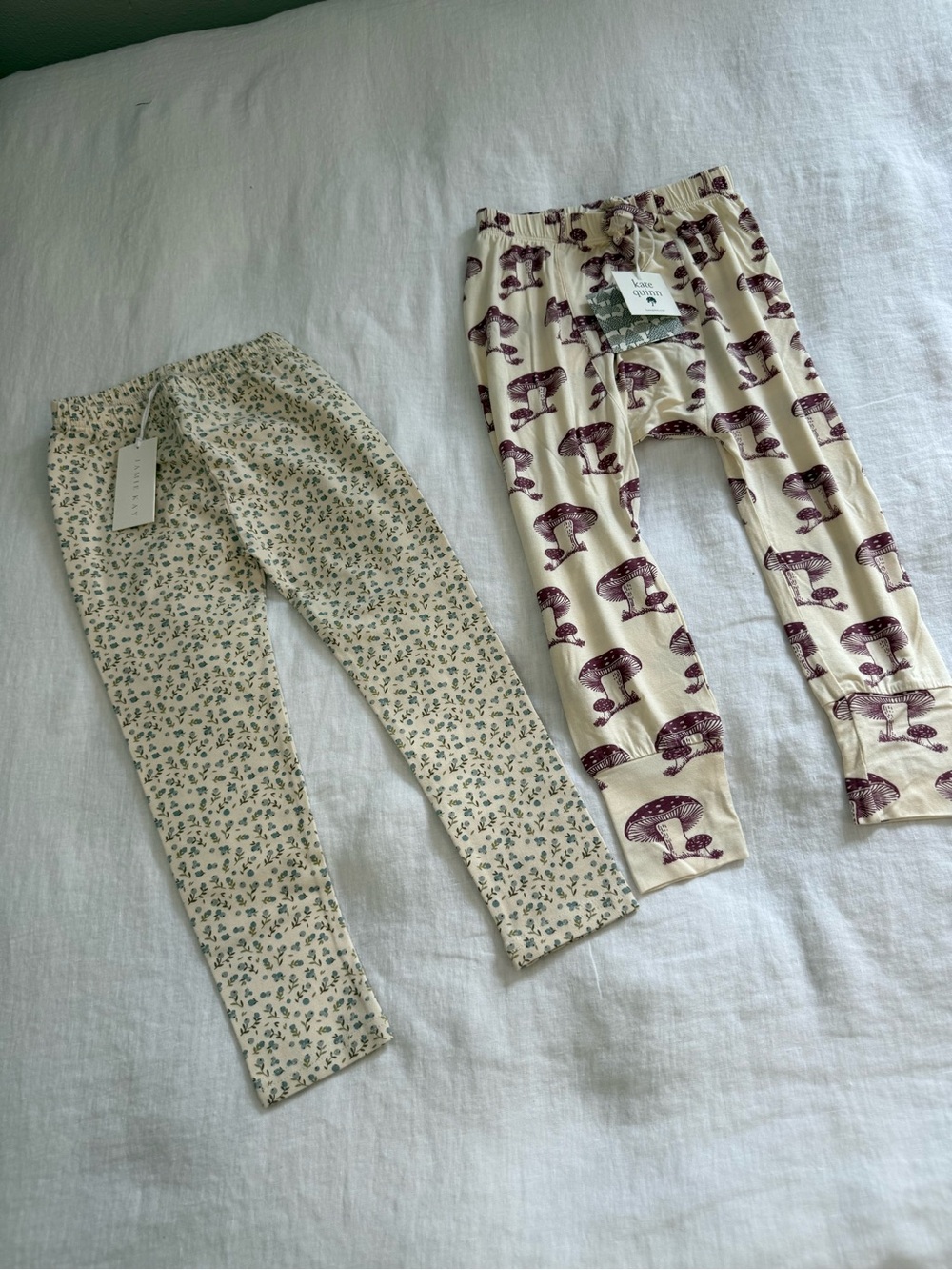 Organic Cotton / Bamboo Toddler Floral Mushroom Pants